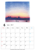 2015年オリジナルカレンダー2-6｜ホッキョクグマと三角コーン